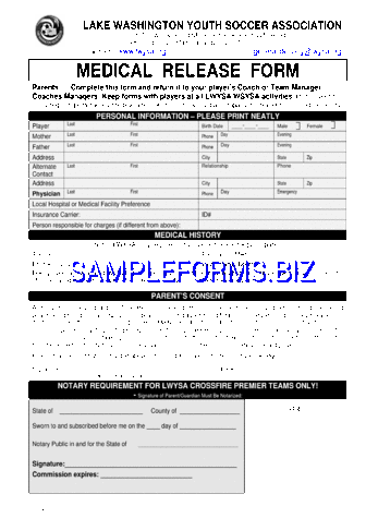 Washington Medical Release Form 1 pdf free